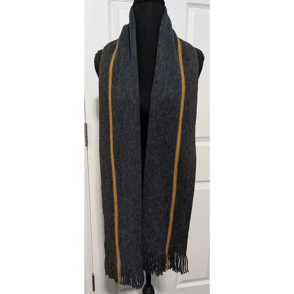 Michael Kors Men's Side Stripe Colorblock Knit Winter Scarf with Fringe